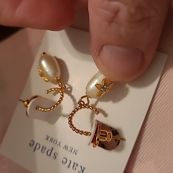 Kate Spade Gold and Pearl Earrings - Picture 3 of 6